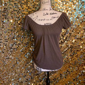 Brown  off shoulder T-shirt